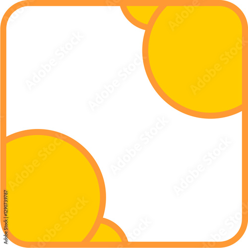 vector illustration of orange circle frame with place for text