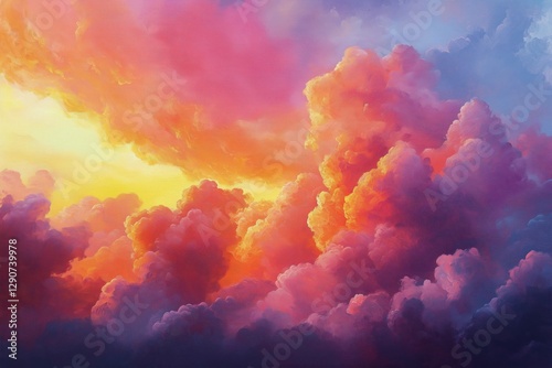 Dramatic Sunset Clouds Illuminate the Sky With Vibrant Colors Over a Tranquil...