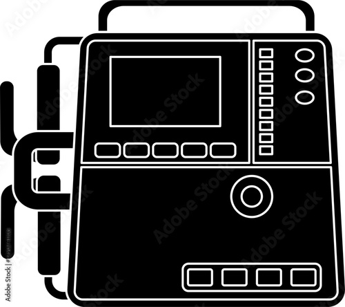 Defibrillator vector silhouette