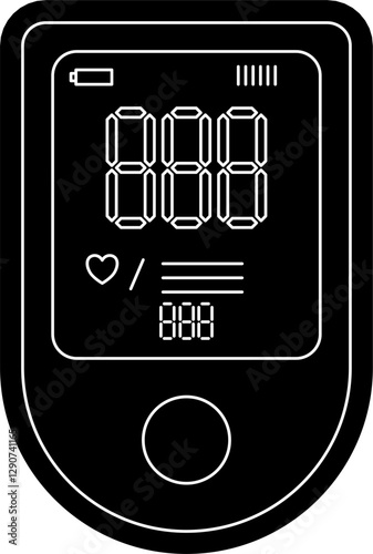 Pulse oximeter vector silhouette