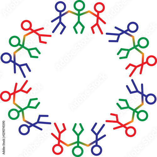 beautiful logo with colored people holding hands