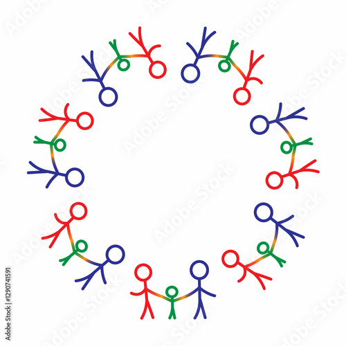 beautiful logo with colored people holding hands