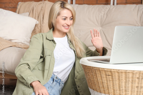 Beautiful woman with laptop...
