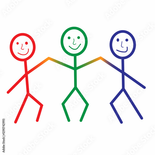 beautiful logo with colored people holding hands