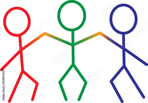 beautiful logo with colored people holding hands