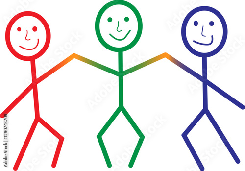 beautiful logo with colored people holding hands