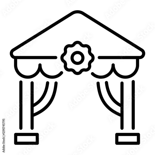 Linear style icon of an event venue