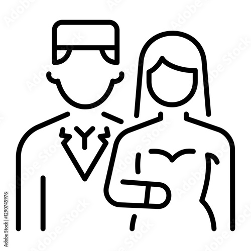 Marriage couple icon in outline style