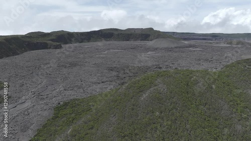 Comoros - Grande Comore - Karthala - Gloabl view of the crater, ascending photo