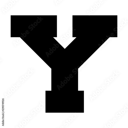 Initial letter Y in college varsity university font svg cut file. Isolated vector illustration.