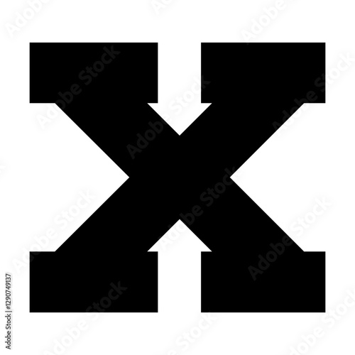 Initial letter X in college varsity university font svg cut file. Isolated vector illustration.