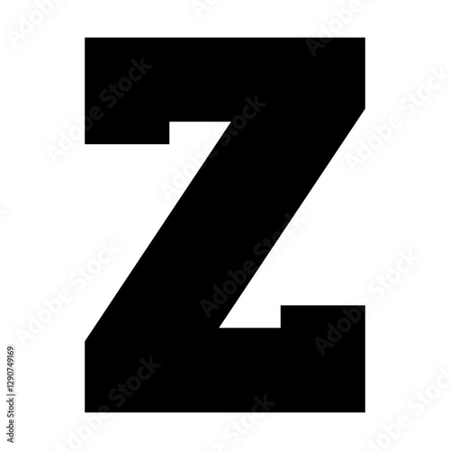 Initial letter Z in college varsity university font svg cut file. Isolated vector illustration.