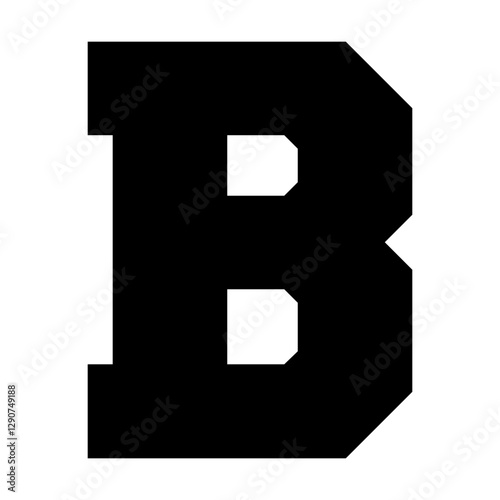 Initial letter B  in college varsity university font svg cut file. Isolated vector illustration.