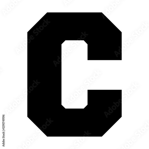 Initial letter C in college varsity university font svg cut file. Isolated vector illustration.