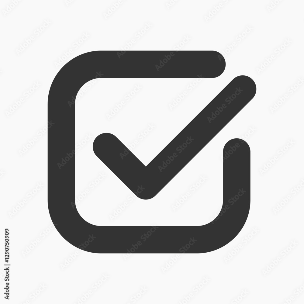 Minimalist checkmark icon design vector Minimalist checkmark icon design vector