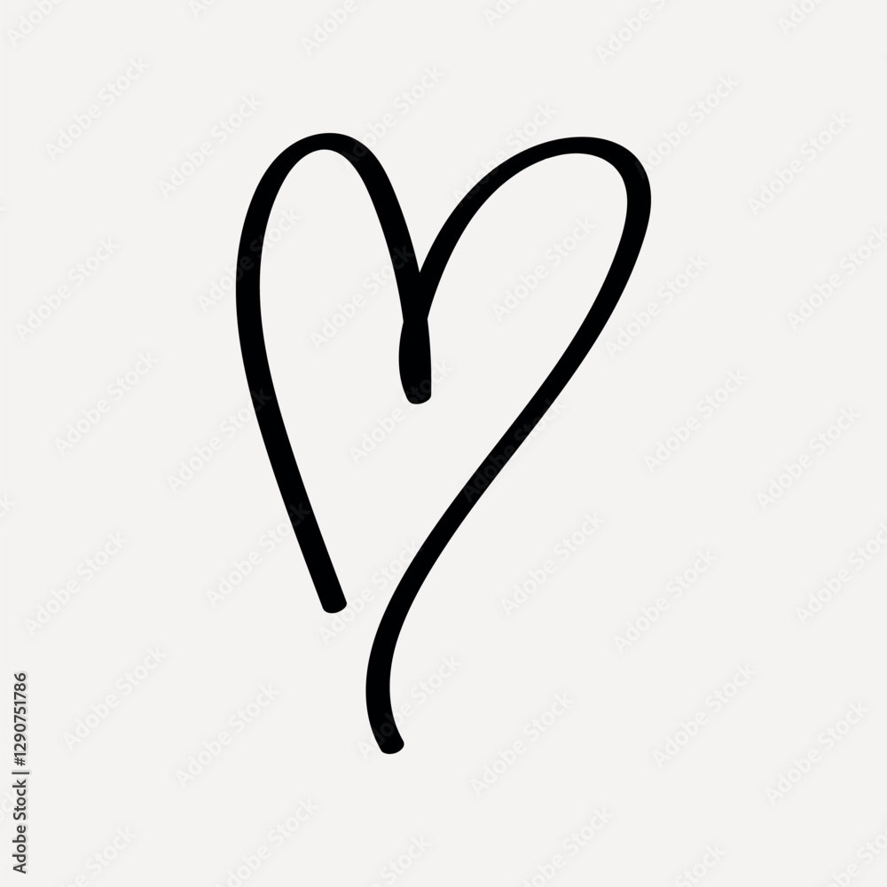 Minimalist heart line art, Valentine's Day vector Minimalist heart line art, Valentine's Day vector