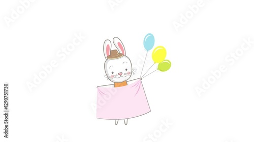Funny bunny isolated on a white background, space for text