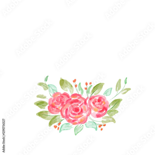 Illustration of an Watercolor Floral Flower