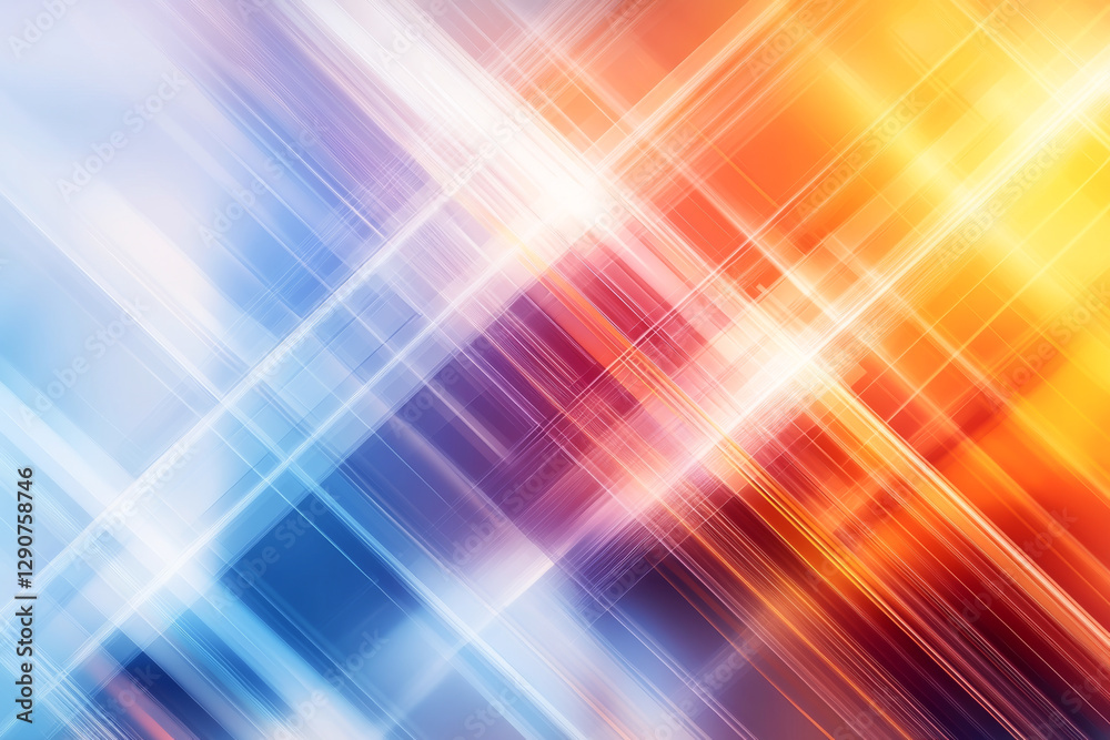 Obraz premium Vibrant diagonal abstract pattern with bright colors and light reflections.