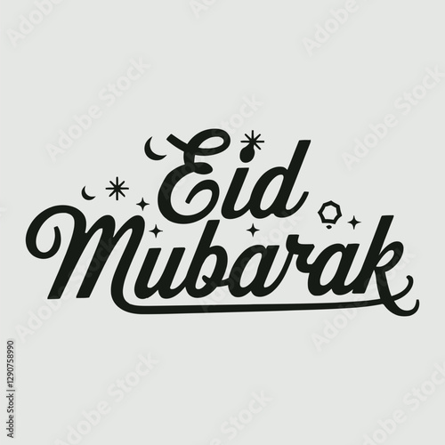 A Simple Typography of Eid Mubarak.