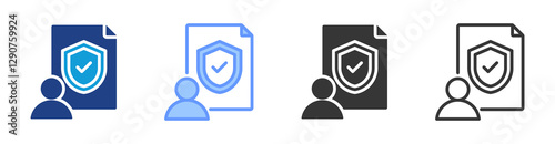 Policyholder icon set multiple style collection
