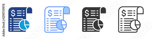 Financial Reporting icon set multiple style collection