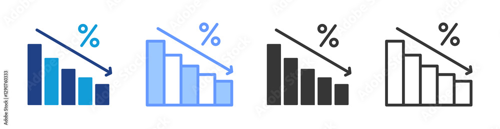 Loss Ratio icon set multiple style collection Loss Ratio icon set multiple style collection