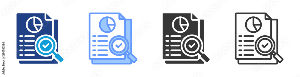 Data Analysis icon set multiple style collection Data Analysis icon set multiple style collection