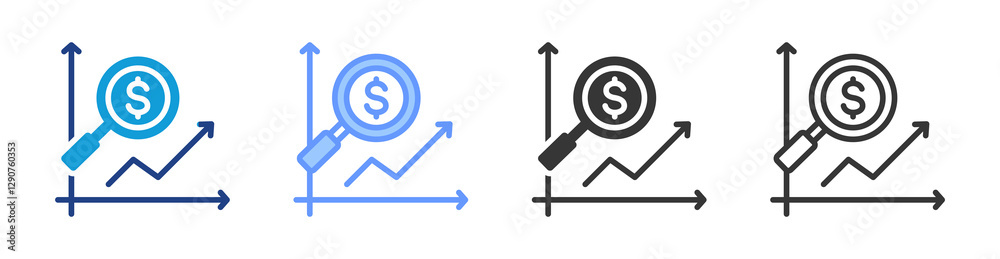 Actuarial Valuation icon set multiple style collection Actuarial Valuation icon set multiple style collection