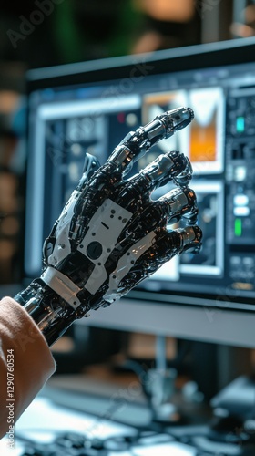 Human and Robotic Hand Interaction in a Futuristic Workspace During Evening H...