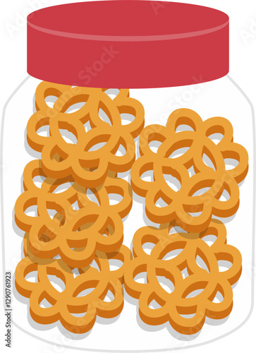 Eid cookies illustration. Malaysian food.