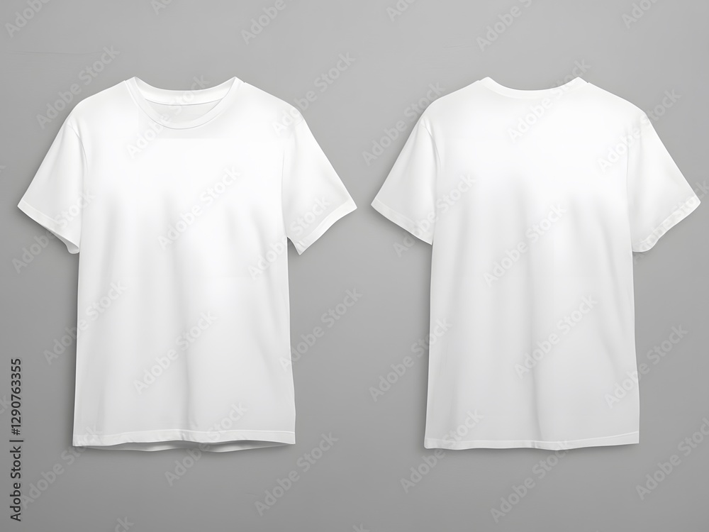 Minimalist White T-Shirts Display on Light Gray Background Mockup Minimalist White T-Shirts Display on Light Gray Background Mockup