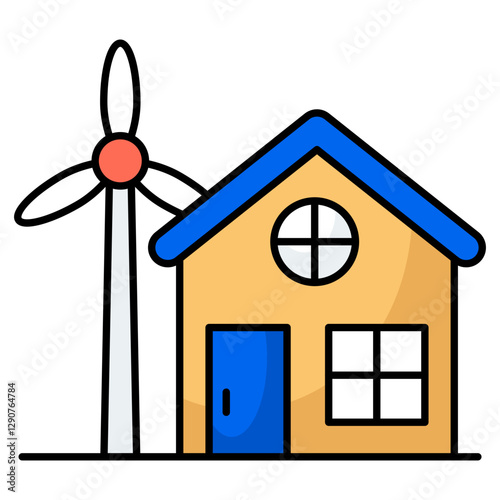 Vector design of windmill home