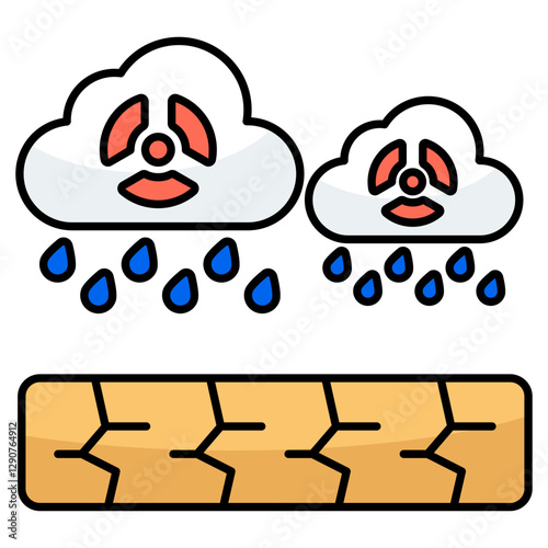 Unique design icon of acidic rain