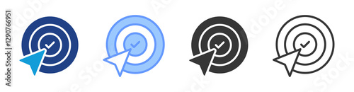 Accuracy icon set multiple style collection