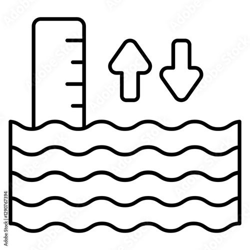 A unique design icon of water level