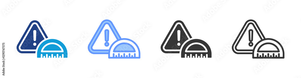Measurement Error icon set multiple style collection Measurement Error icon set multiple style collection