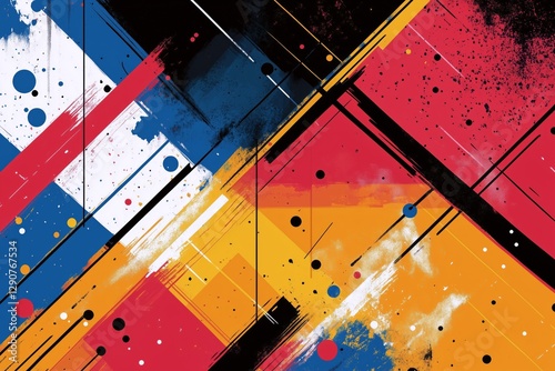 Colorful Abstract Patterns With Vibrant Strokes and Textures in Contrasting S...