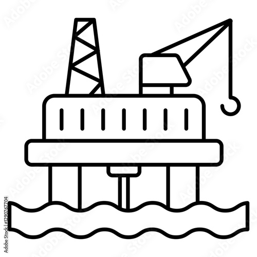 A colored design icon of oil refinery