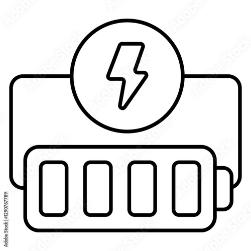 A flat design icon of mobile battery