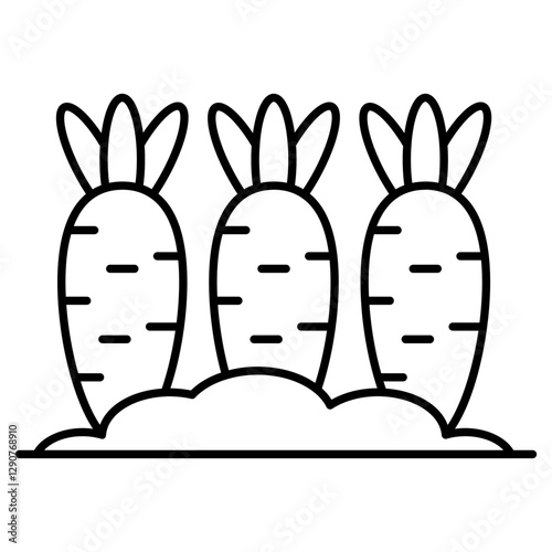 Carrot harvest icon, editable vector