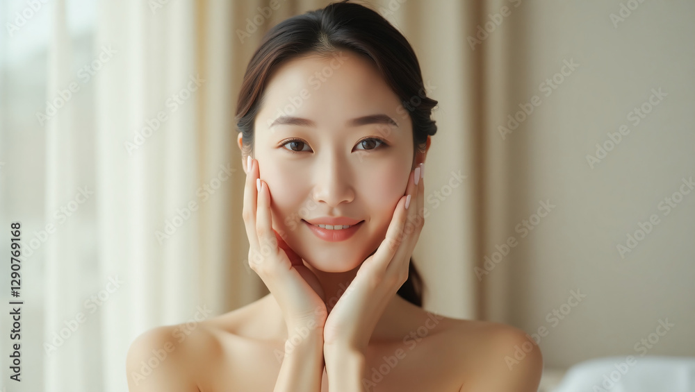 Elegant Asian Beauty – Skincare & Wellness Portrait in Professional Studio Lighting Elegant Asian Beauty – Skincare & Wellness Portrait in Professional Studio Lighting
