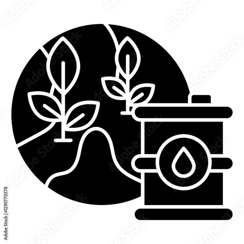 Editable design icon of oil drum