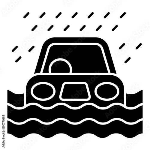 Heavy rainfall icon in flat design isolated on white background