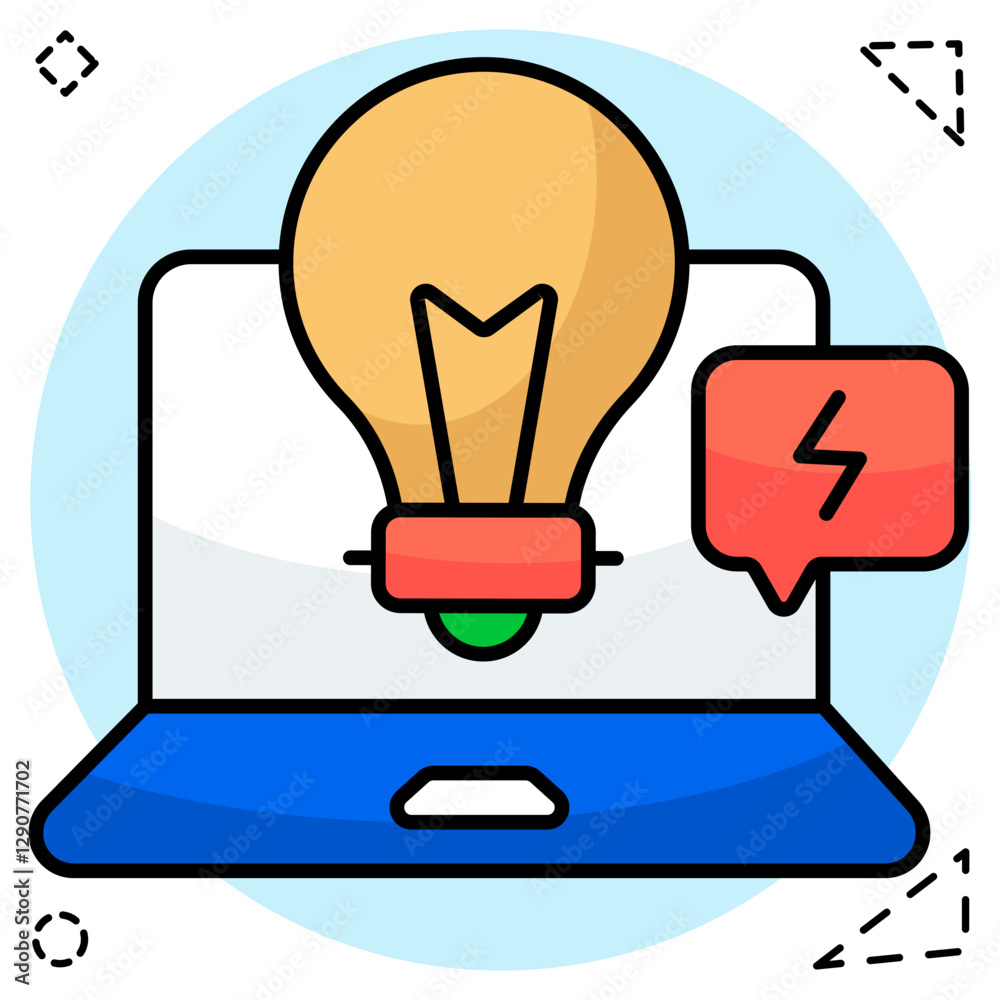Modern design icon of online idea Modern design icon of online idea