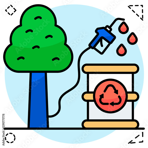 Editable design icon of oil drum
