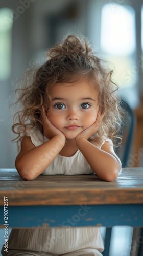 Young Girl Holding Candle With Warm Glow in Cozy Indoor Setting at Night
