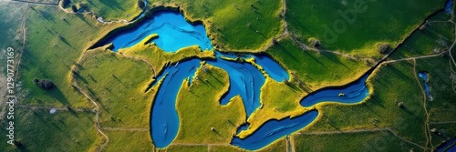 Aerial view of Great Lakes & surrounding states, topographic, states, michigan