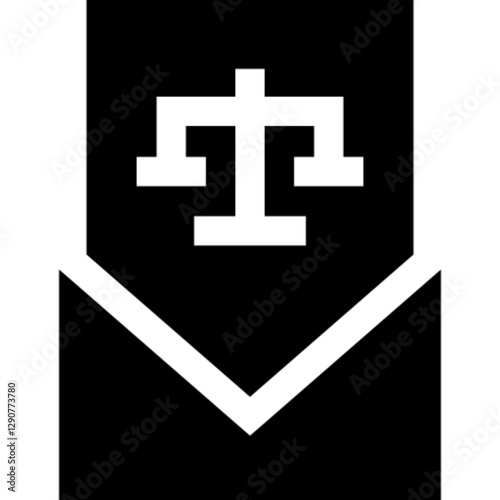 Legal icon featuring a scale of justice or a gavel, symbolizing law, fairness, and judicial authority. Ideal for law firms, court systems, and legal documentation themes

