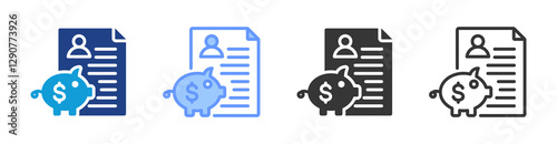 Roth Ira icon set multiple style collection